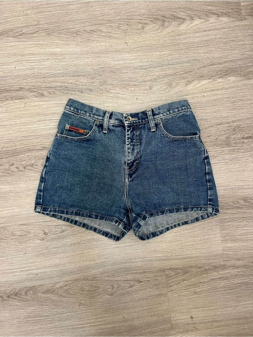 Classic Vintage Blue Denim High-Waist Shorts